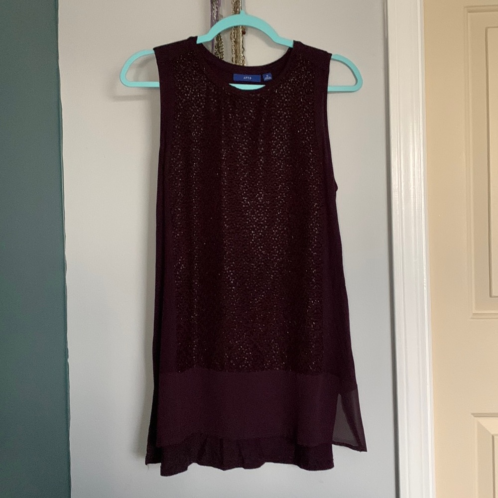 Apt 9 Purple Sequin Tank Top